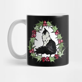 Tuxedo Cat Christmas Mug